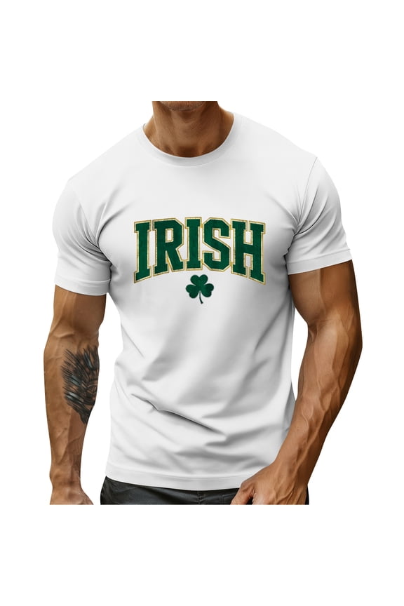 Men's Irish Graphic T-Shirt Short Sleeve Crew Neck Casual St. Patrick's Day Tee