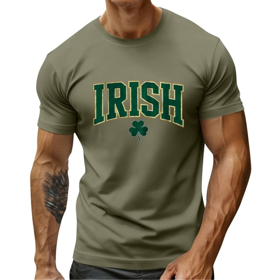 Men's Irish Graphic T-Shirt Short Sleeve Crew Neck Casual St. Patrick's Day Tee