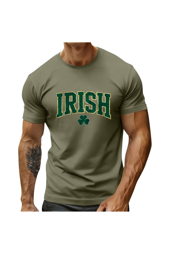 Men's Irish Graphic T-Shirt Short Sleeve Crew Neck Casual St. Patrick's Day Tee