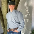 thumbnail image 1 of Men's Irish Long Sleeve Button Up Grandfather Shirt - Celtic Clothing, Cloud Blue, Small, 1 of 5