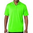 thumbnail image 1 of Men's Irish Shamrock Collar Moisture-Wicking Polo Shirt, Small Neon Green, 1 of 3