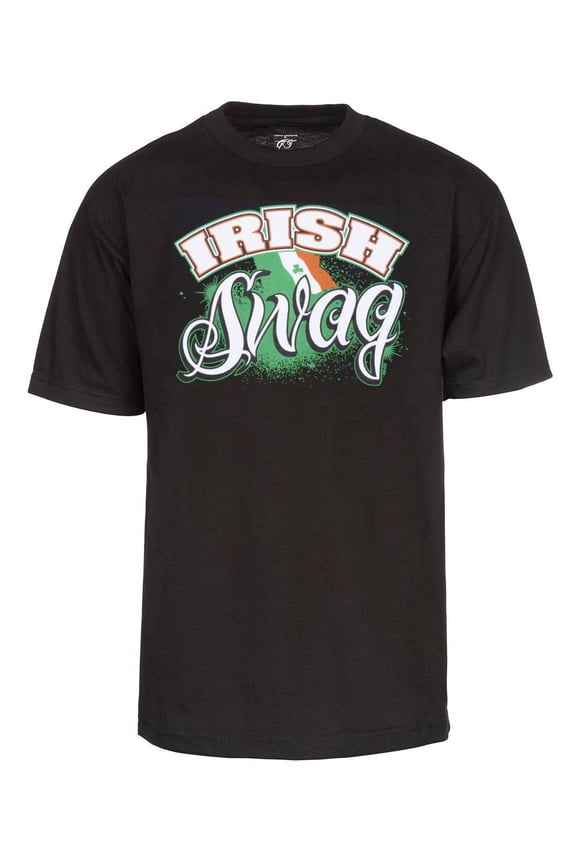 Men's Irish Swag Graphic T Shirt Black, Medium