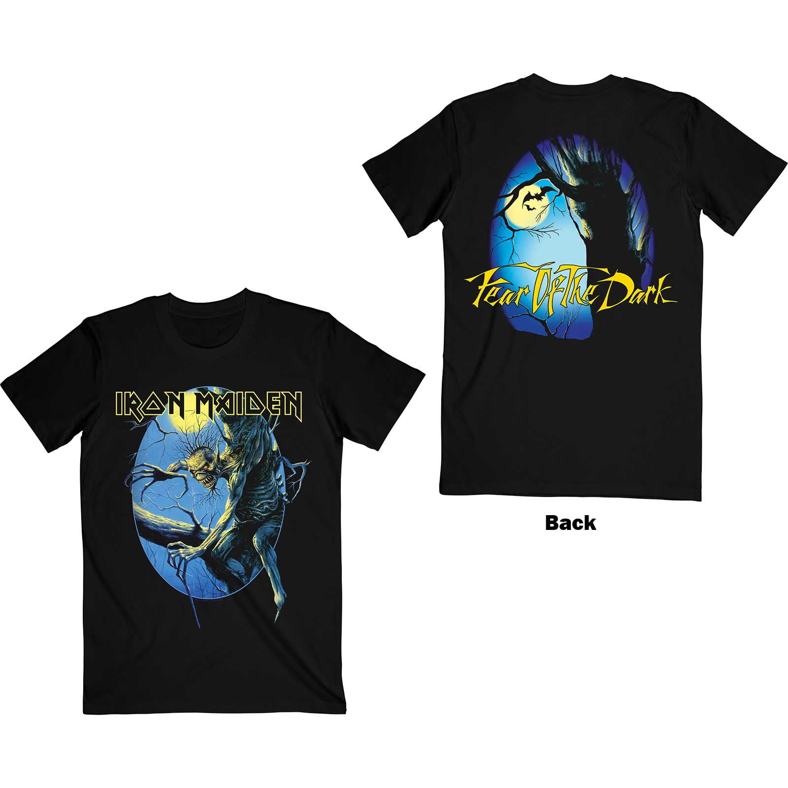 Iron Maiden Fear Of The Dark Oval Eddie Moon Official T-Shirt - Black Unisex Tee - View #7