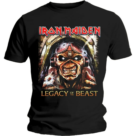 Men's Iron Maiden Legacy Aces Slim Fit T-shirt Small Black
