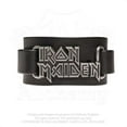 thumbnail image 1 of Men's Iron Maiden Logo Leather Wriststrap Wristband One Size Black, 1 of 3