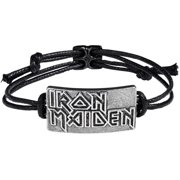 Men's Iron Maiden Logo Wristband One Size Silver