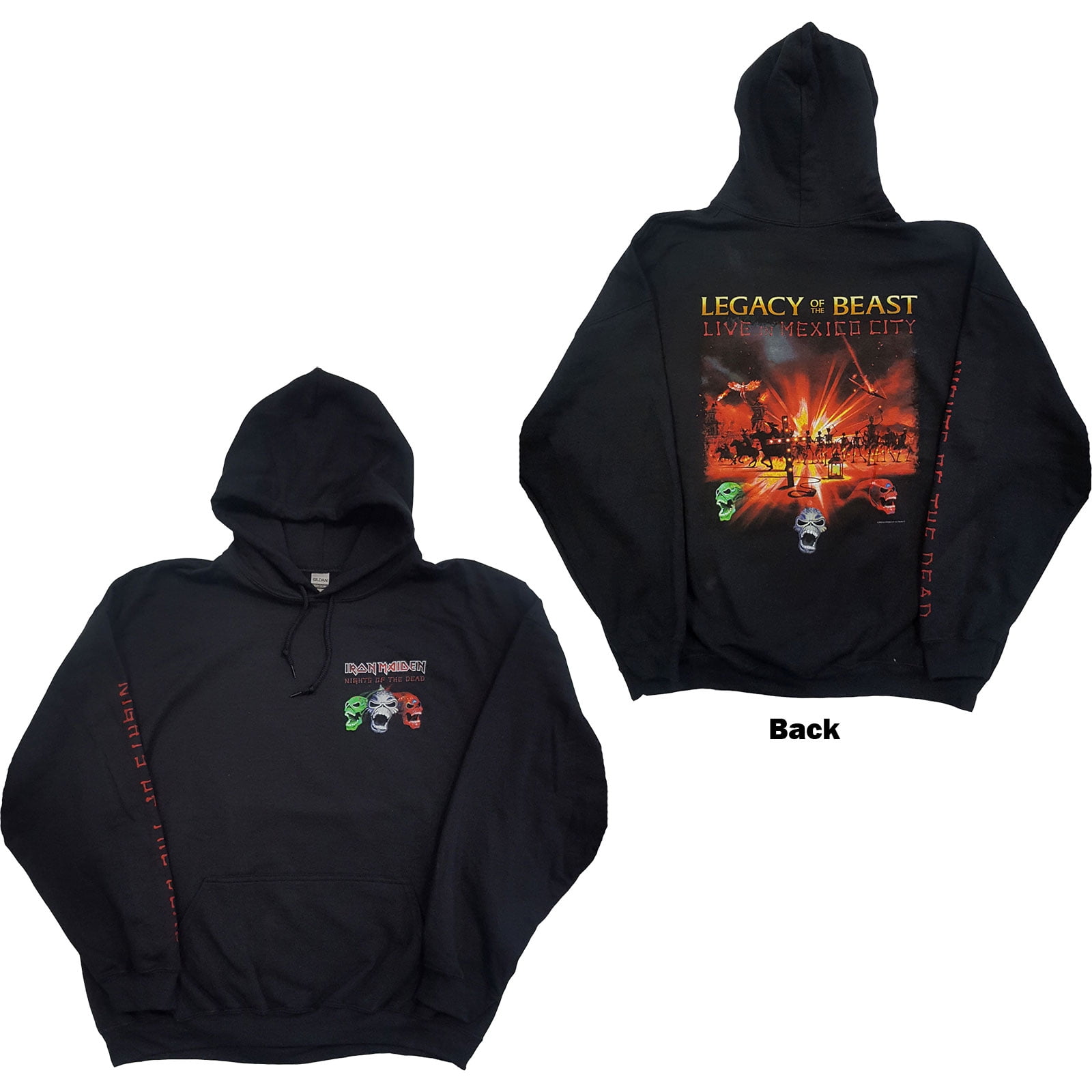 Men's Iron Maiden Nights Of The Dead (Arm & Back Print) Hooded