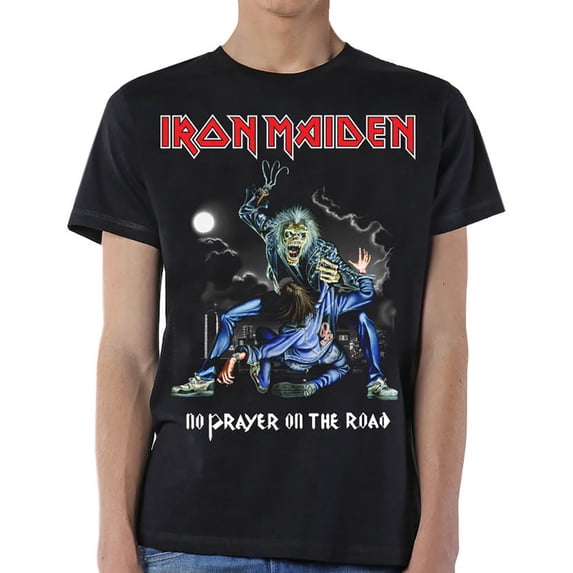 Men's Iron Maiden No Prayer On The Road T-shirt Medium Black