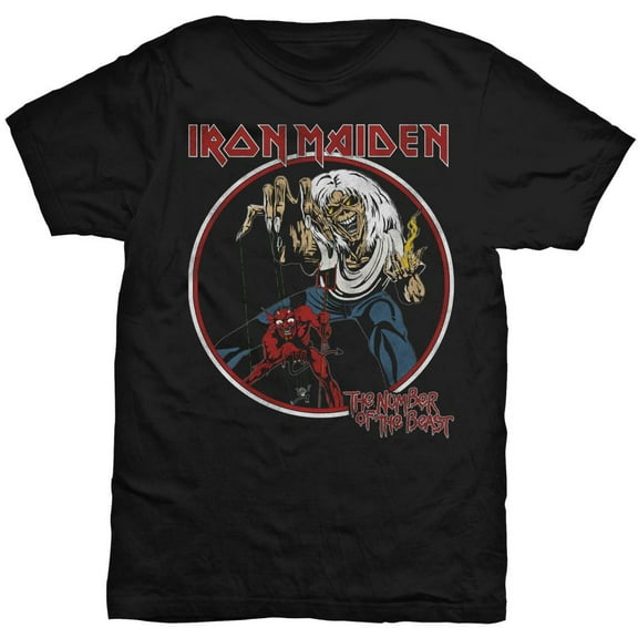 Men's Iron Maiden Number of the Beast Slim Fit T-shirt XX-Large Black