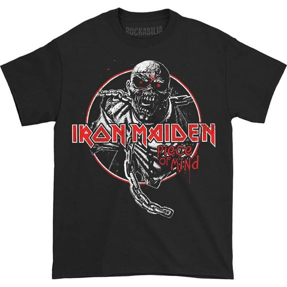 Men's Iron Maiden Piece of Mind Circle Slim Fit T-shirt X-Large Black