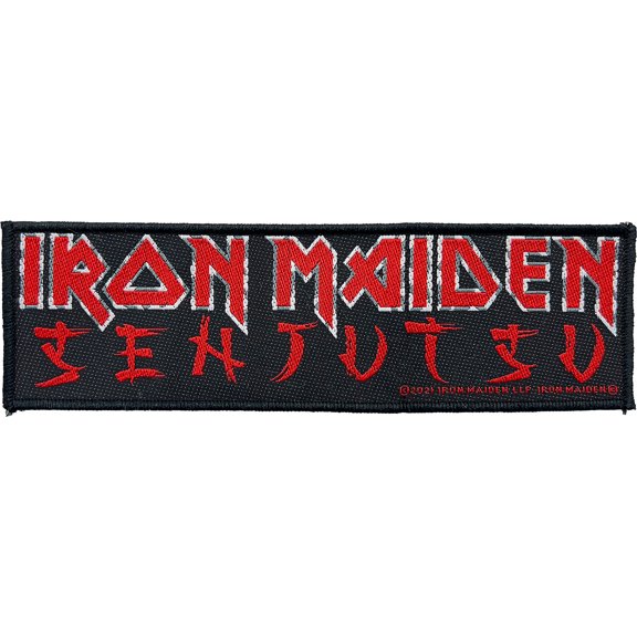 Men's Iron Maiden Senjutsu Logo Woven Patch Black