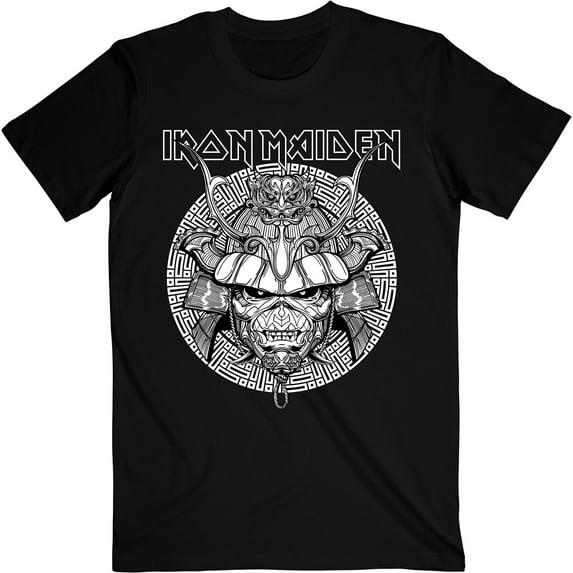 Men's Iron Maiden Senjutsu Samurai Graphic White Slim Fit T-shirt XX-Large Black