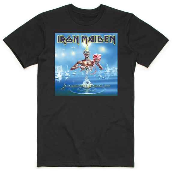 Men's Iron Maiden Seventh Son Box Slim Fit T-shirt Large Black