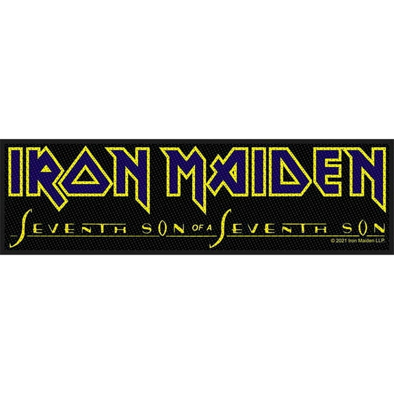 Men's Iron Maiden Seventh Son Logo Woven Jumbo Patch Black