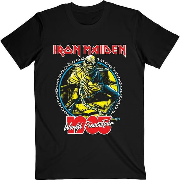 Men's Iron Maiden World Piece Tour '83 V.2. Slim Fit T-shirt Large Black