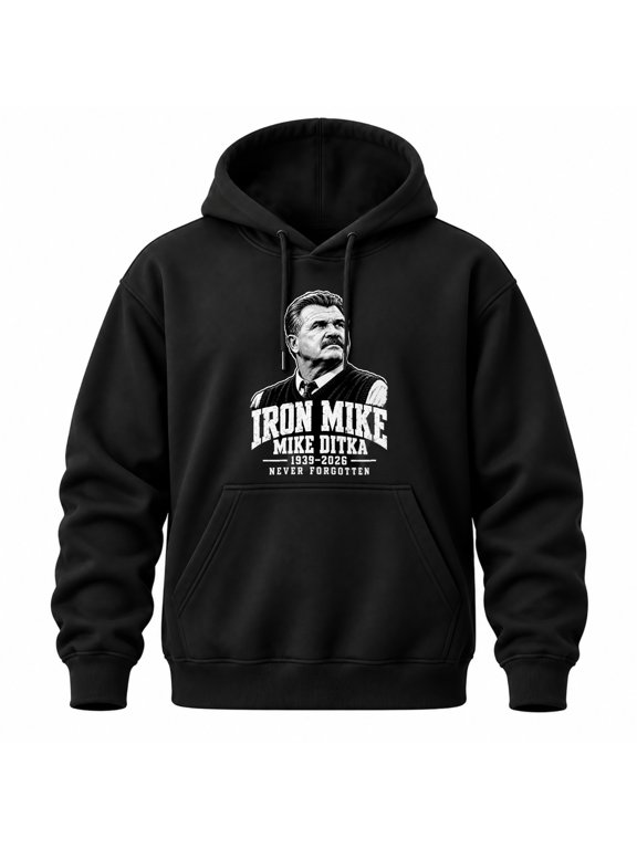 Men's Iron Mike Ditka Memorial Printed Hoodie Autumn Winter Jacket