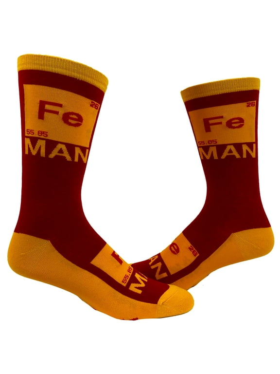 Men's Iron Science Socks Funny Comic Hero Movie Science Chemistry Graphic Novelty Footwear
