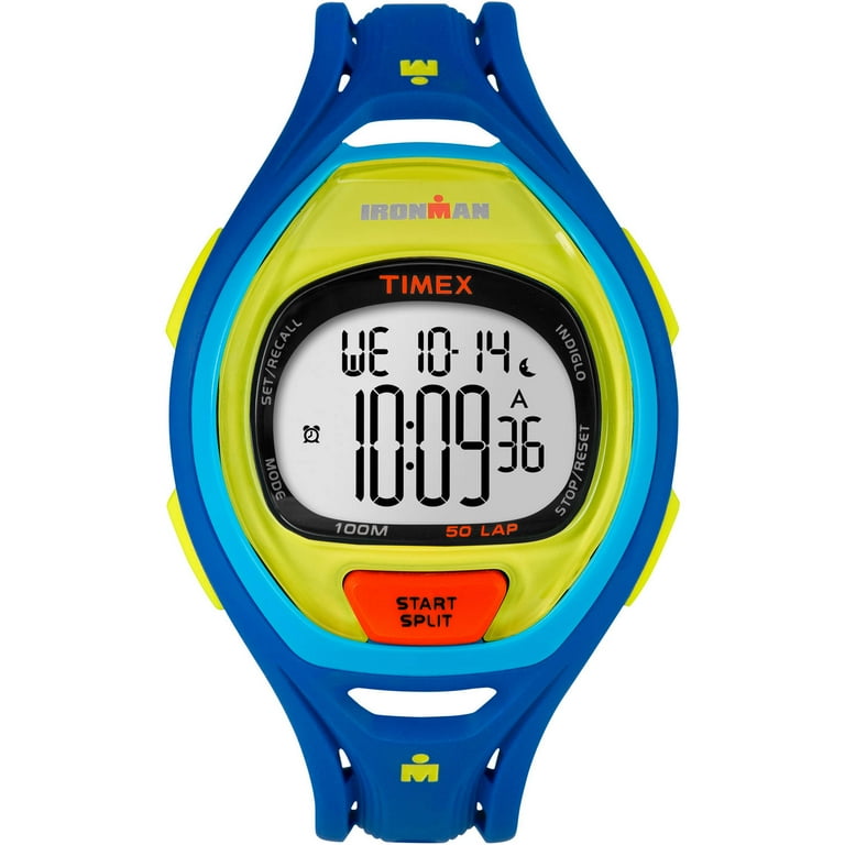Men s Ironman Sleek 50 Color Block Full Size Watch Blue Resin Strap Walmart