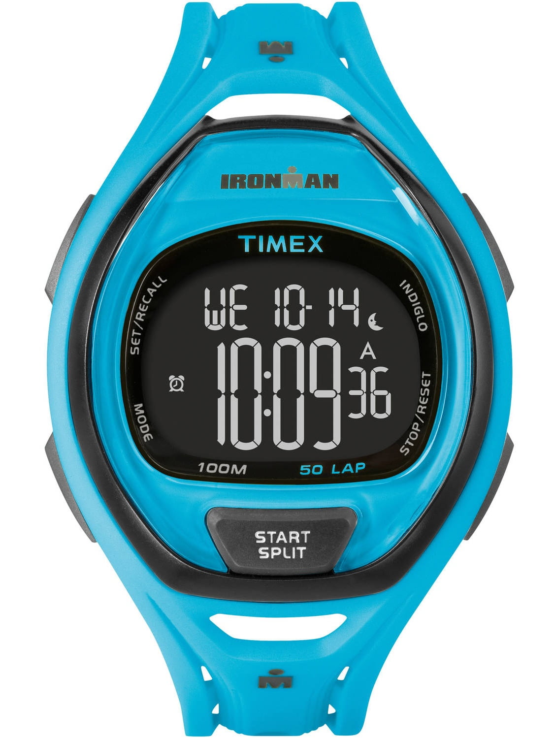 Men s Ironman Sleek 50 Neon Full Size Watch Blue Resin Strap