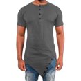 thumbnail image 1 of Men's Irregular Hop Short Sleeve Button Shirt - Summer Casual Top, Comfortable Fabric, Daily/Vacation, 1 of 5