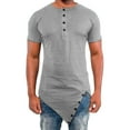 thumbnail image 1 of Men's Irregular Hop Short Sleeve Button Shirt - Summer Casual Top, Comfortable Fabric, Daily/Vacation, 1 of 5