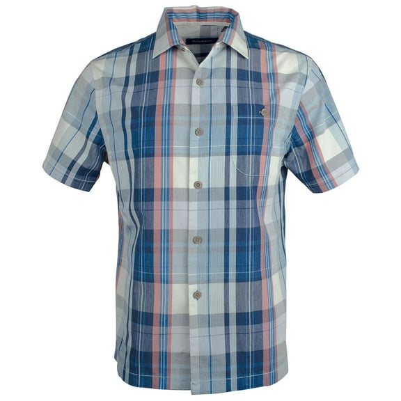 Men's Island Zone Madras Silk Blend Camp Short Sleeve Shirt-BB-S