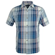 Mens Island Zone Madras Silk Blend Camp Short Sleeve Shirt-BB-S