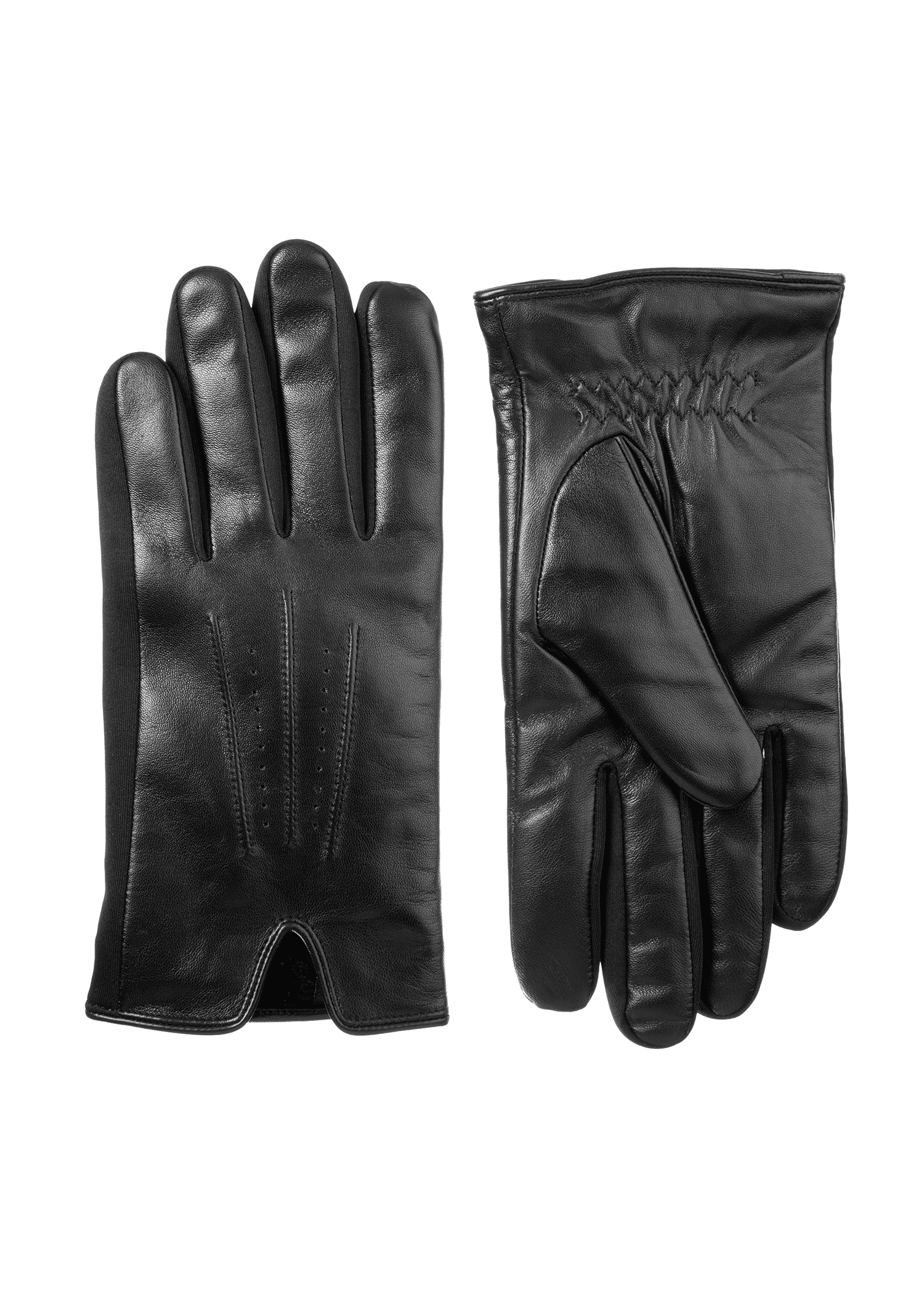 Men's Isotoner Genuine Leather Glove, Black, 