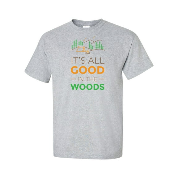Men's It's All Good in the Woods Short Sleeve T-shirt-Sports Gray-Small