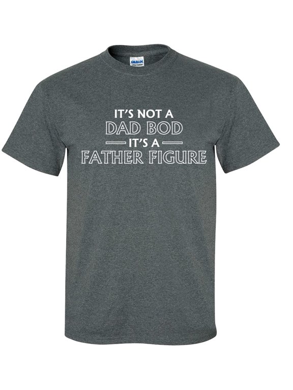 Men's It's Not A Dad Bod, It's A Father Figure Funny Father's Day Short Sleeve Graphic T-shirt-Heather Grey-small