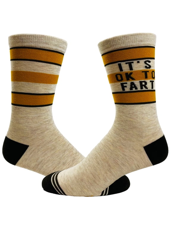 Men's It's Ok to Fart Socks Funny Bathroom Humor Pass Gas Toot Novelty Footwear