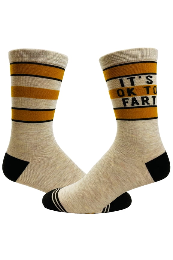 Men's It's Ok to Fart Socks Funny Bathroom Humor Pass Gas Toot Novelty Footwear