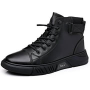 Mens Italian High Top Cashmere Leather Boots