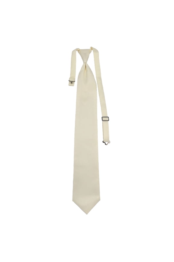 Men’s Ivory Formal Satin Pre-Tied Necktie Tie in a Variety of Colors by Spencer J’s Signature Satin Collection