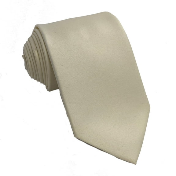 Men’s Ivory Formal Satin Self-Tie Necktie in a Variety of Colors by Spencer J’s Signature Satin Collection
