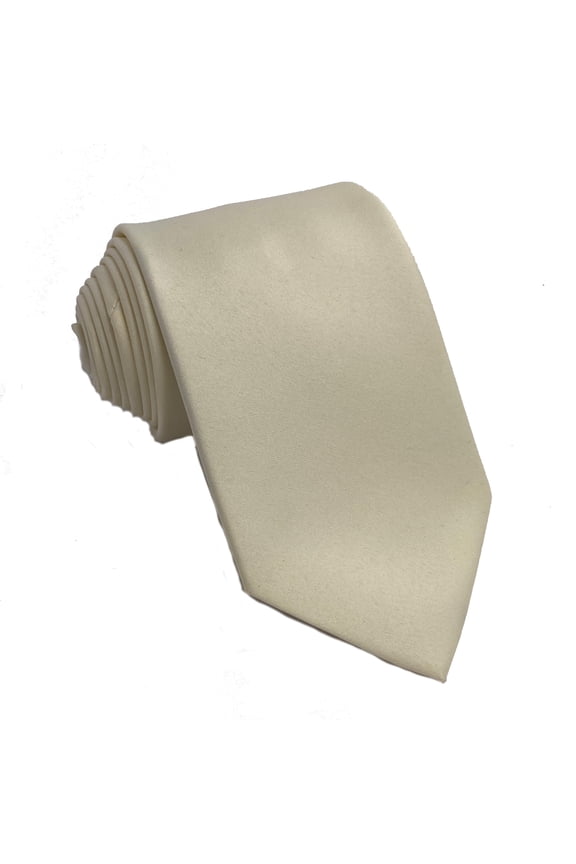Men’s Ivory Formal Satin Self-Tie Necktie in a Variety of Colors by Spencer J’s Signature Satin Collection