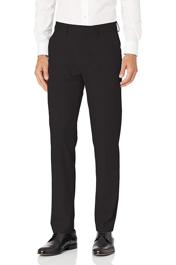 Men's J.M. Haggar Premium Slim-Fit 4-Way Stretch Flat-Front Dress Pants Color: Black Size: 38X32