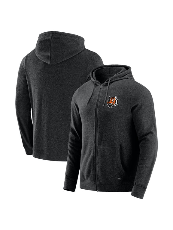 Men's J. Palmer Dark Heather Gray Cincinnati Bengals Players Lounge Tri-Blend Full-Zip Hoodie