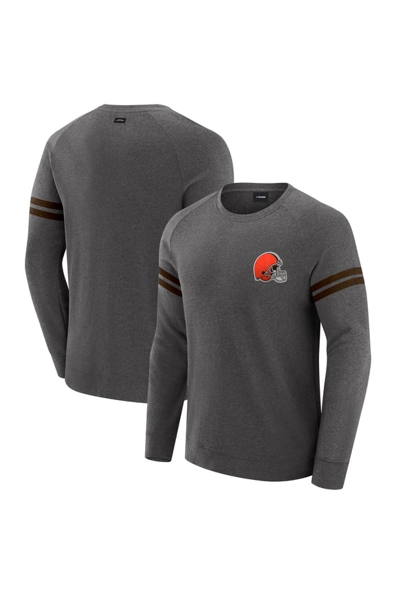 Men's J. Palmer Dark Heather Gray Cleveland Browns Players Lounge Raglan Tri-Blend Sweatshirt