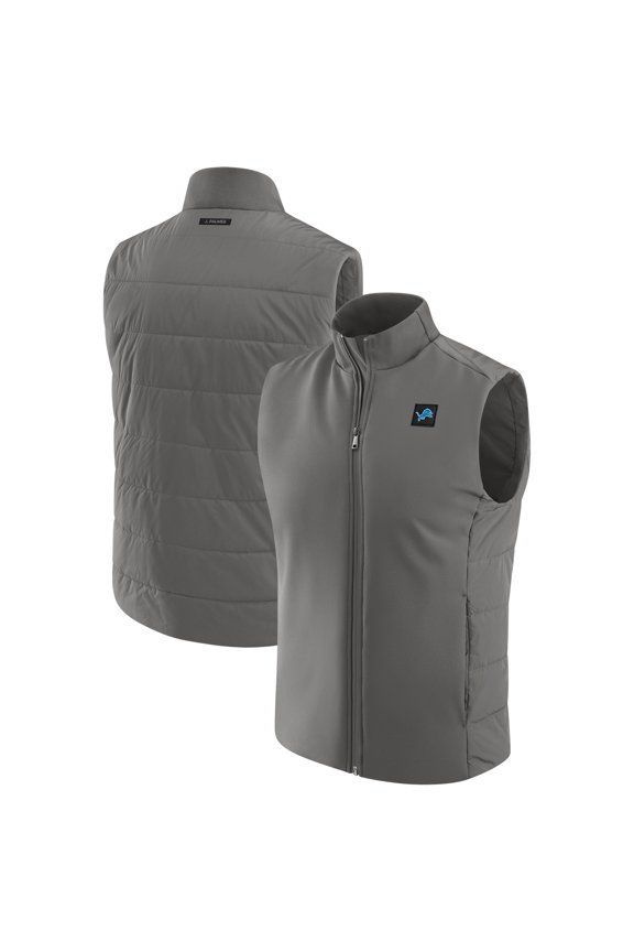 Men's J. Palmer  Graphite Detroit Lions Front Office Full-Zip Vest