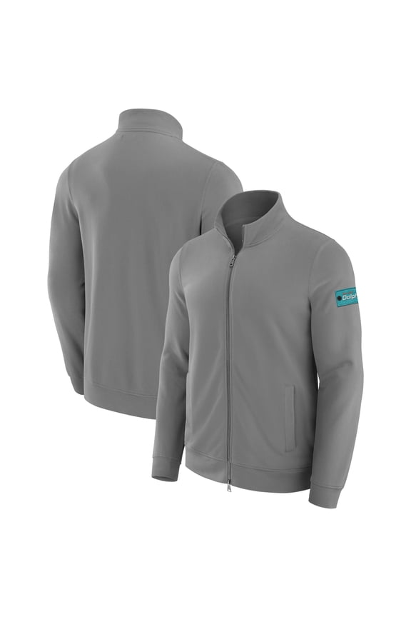 Men's J. Palmer Graphite Miami Dolphins QB1 Full-Zip Sweatshirt