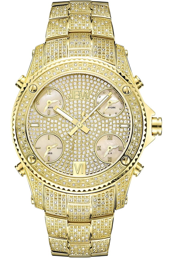 Men's JB-6213-A Jet Setter 2.34 ctw 18k gold-plated stainless-steel Diamond