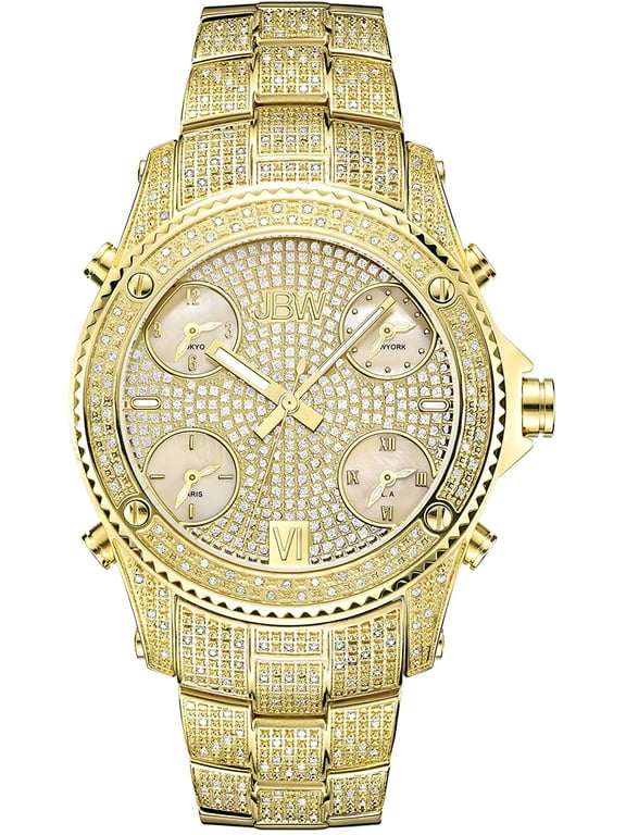Men's JB-6213-A Jet Setter 2.34 ctw 18k gold-plated stainless-steel Diamond