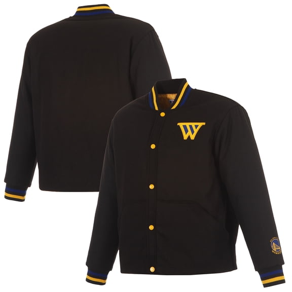 Men's JH Design Black Golden State Warriors Statement Edition Full-Snap Jacket