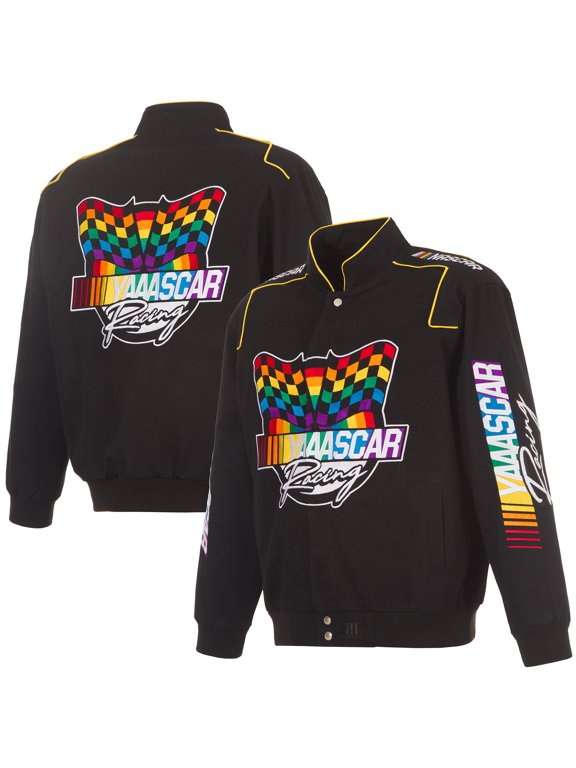 Men's JH Design Black NASCAR Merchandise YAAASCAR Pride Full-Snap Jacket