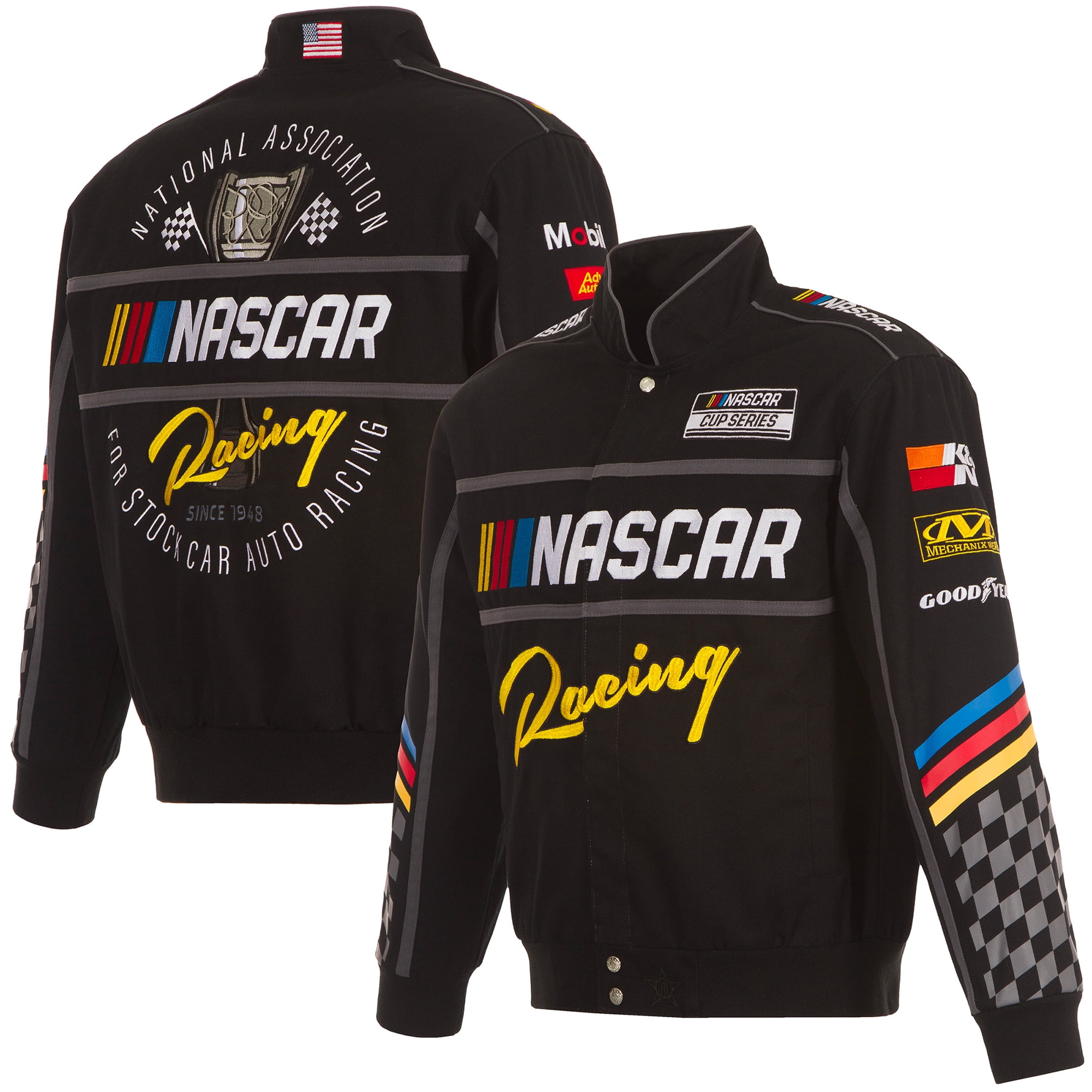NASCAR ドライバーズジャケット Mサイズ 黒 Men-s-JH-Design-Black-NASCAR-