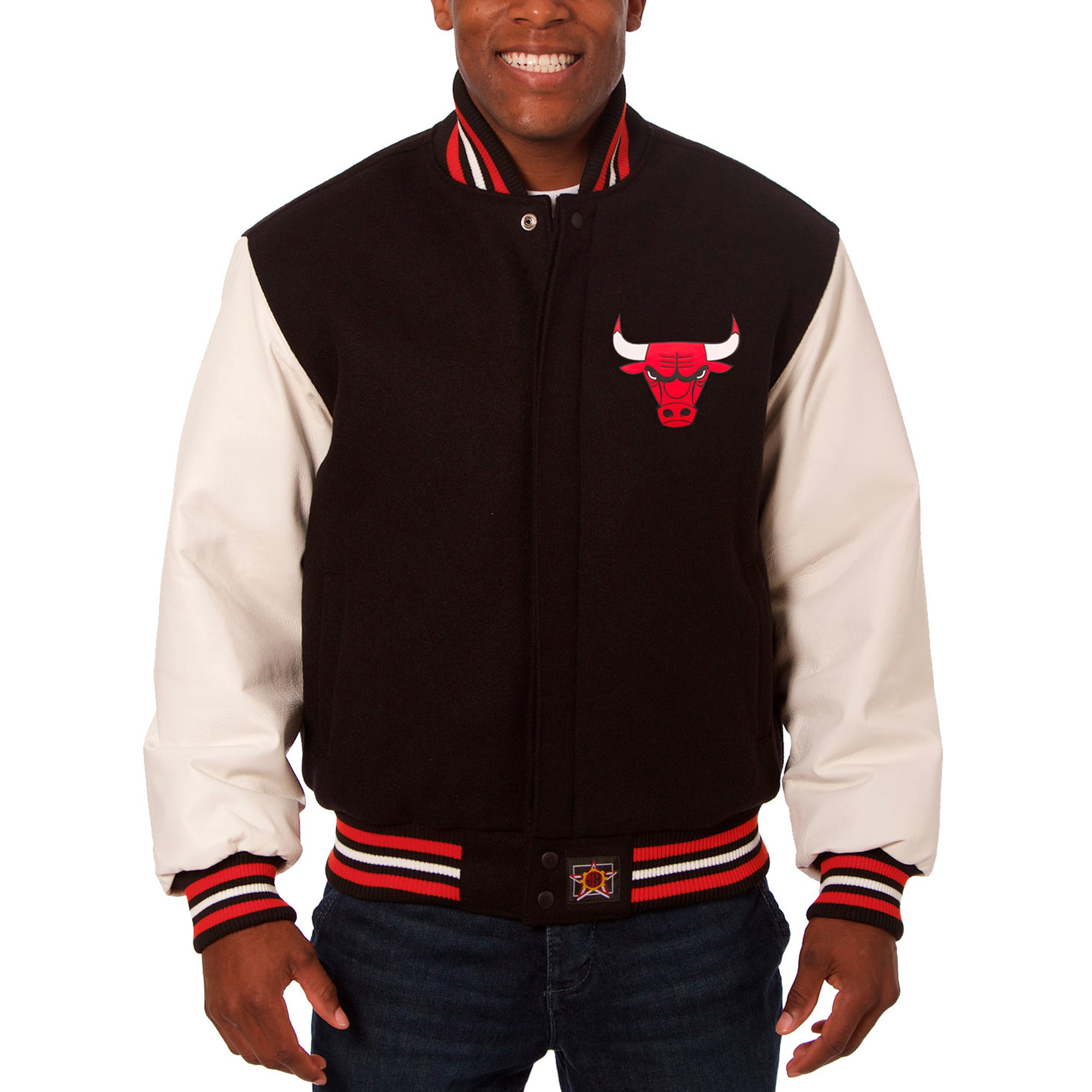 Chicago Bulls Full Leather Jacket - Black X-Large