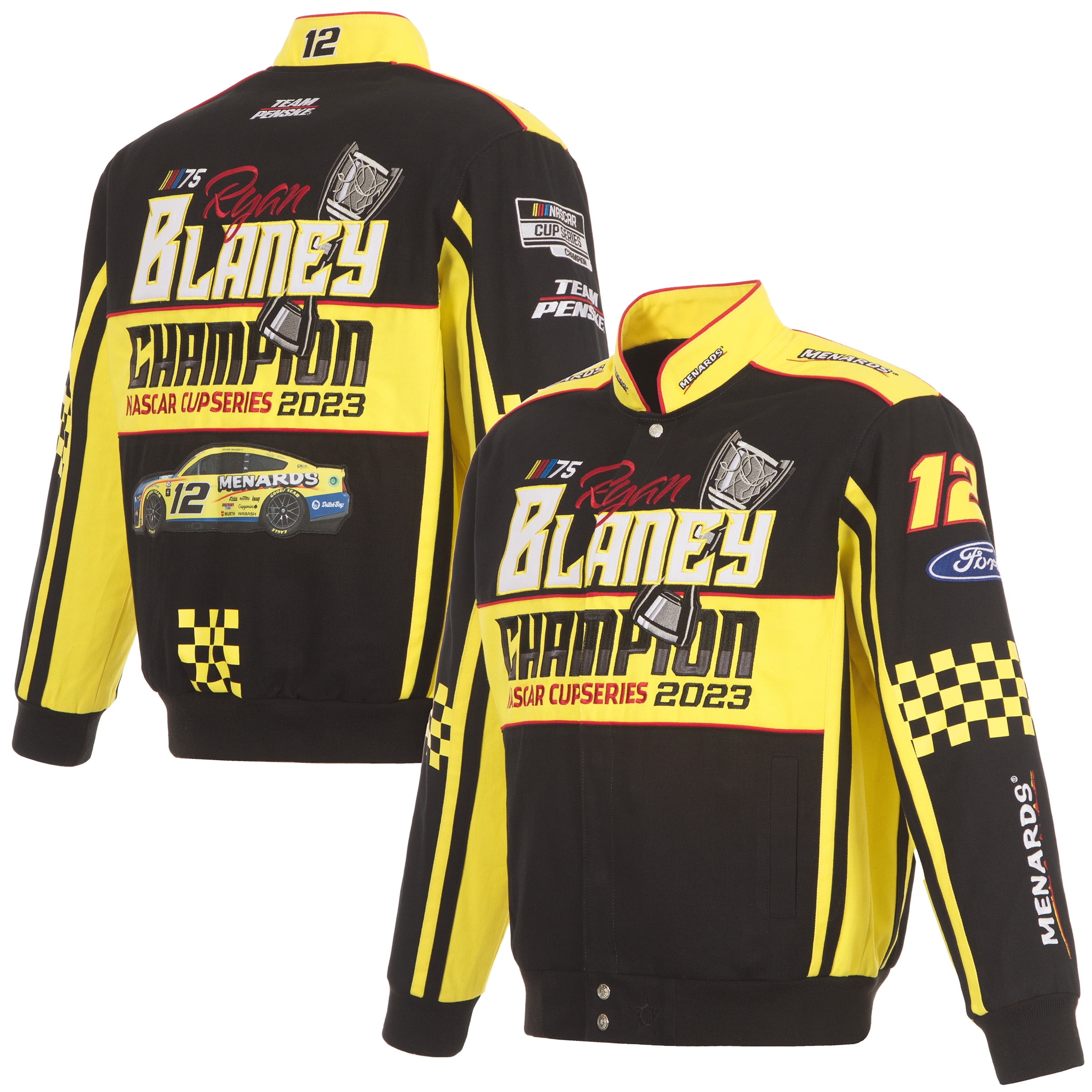 Men's JH Design Black/Yellow Ryan Blaney 2023 NASCAR Cup Series ...