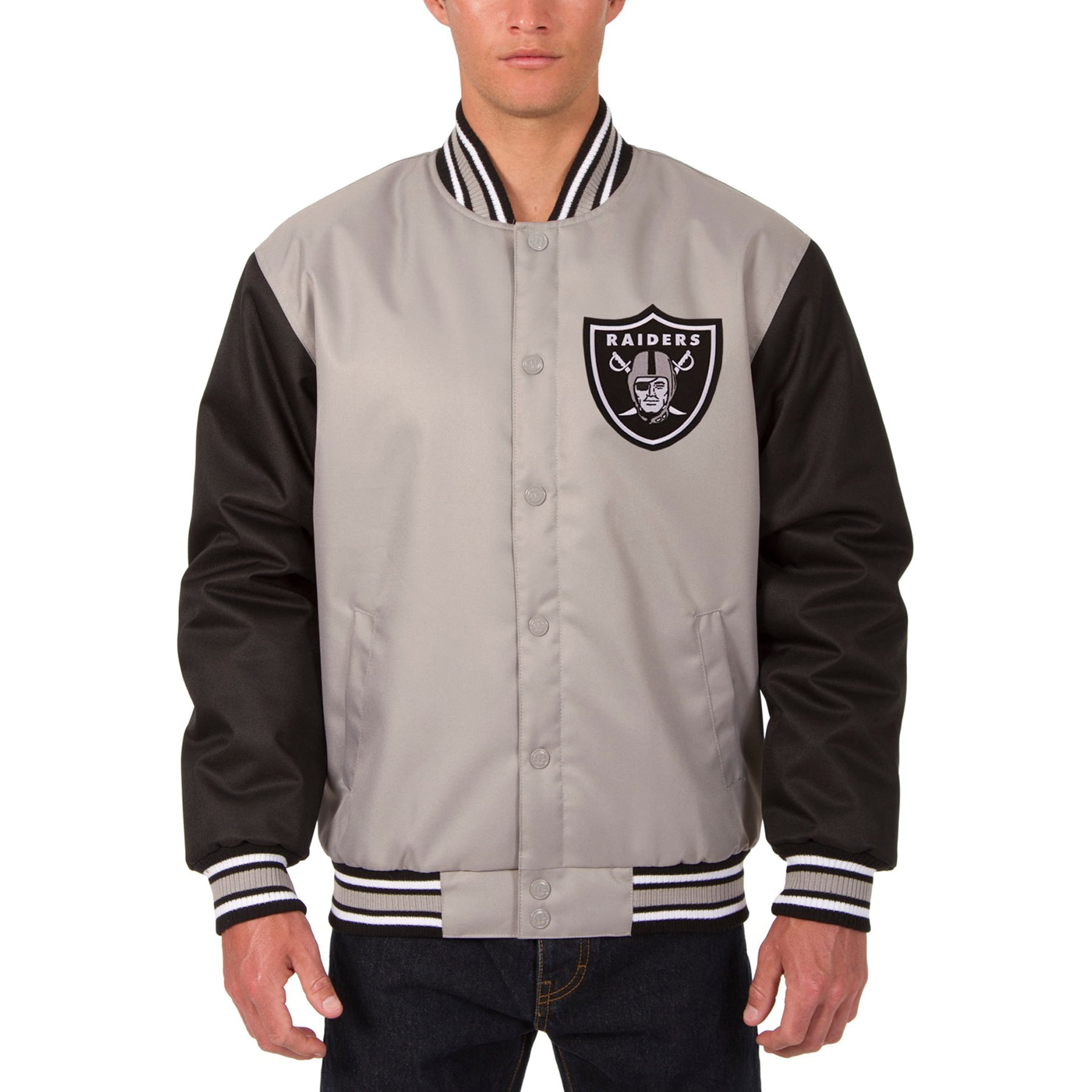 Las Vegas Raiders JH Design Poly Twill Jacket - Gray