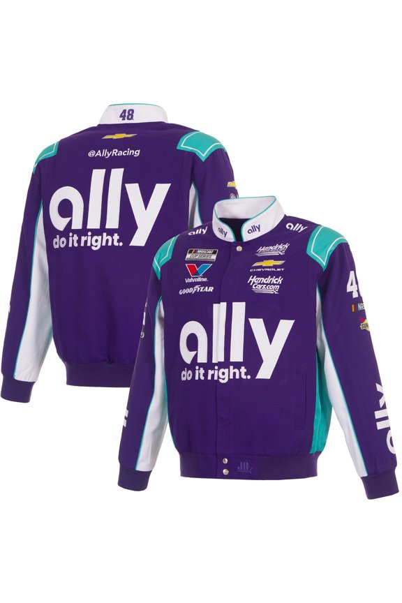 Men's JH Design Purple Alex Bowman 2026 Ally Full-Snap Twill Racing Jacket